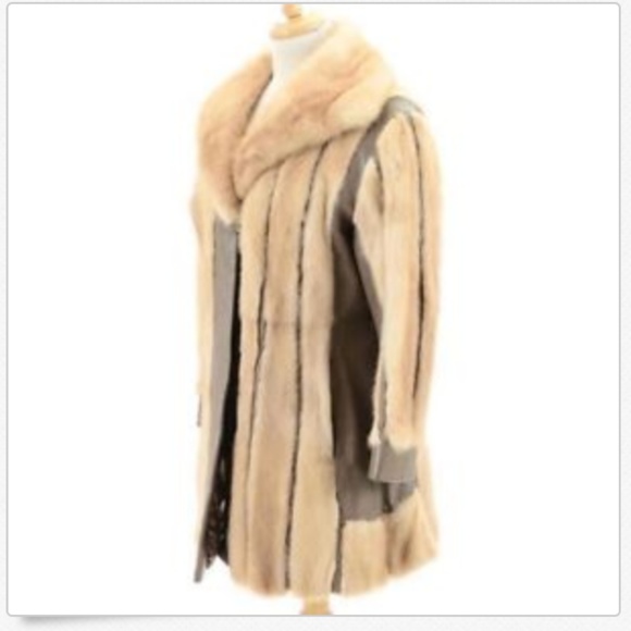 Vintage 70's Blonde Mink Fur Leather Coat** - Picture 2 of 8